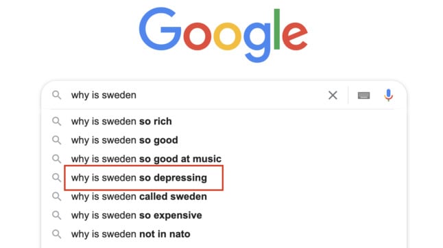 Why is Sweden so depressing? The Local answers Google’s questions 