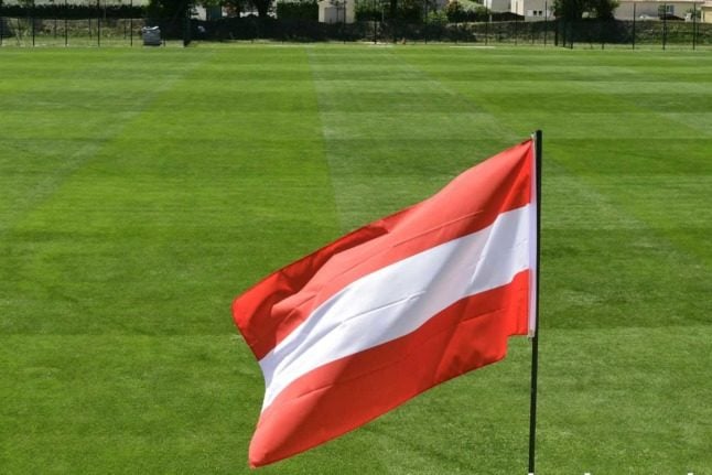 Austria flag on field