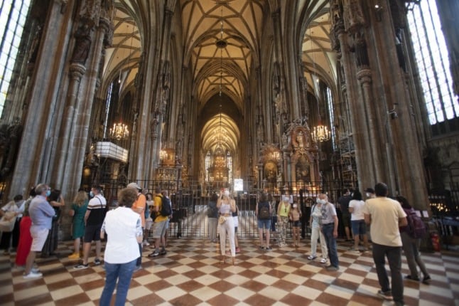 Vaccination is lagging in Austria, despite initiatives such as opening a vaccination centre in  the famous St Stephen's Cathedral in Vienna. (Photo by ALEX HALADA / AFP)