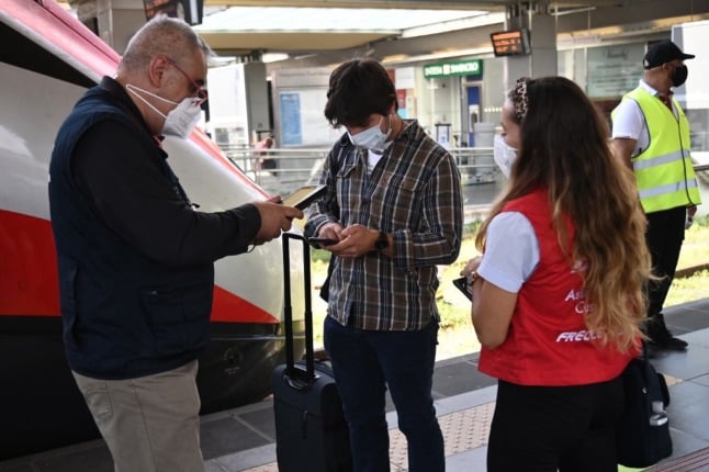 Passengers on Italy's high-speed trains must now show a health certificate before boarding.