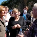 Merkel tours German flood zone to drum up party support