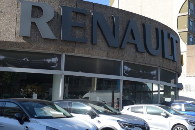 Cars in a Renault-Dacia dealership in Vitry-Sur-Seine, near Paris.