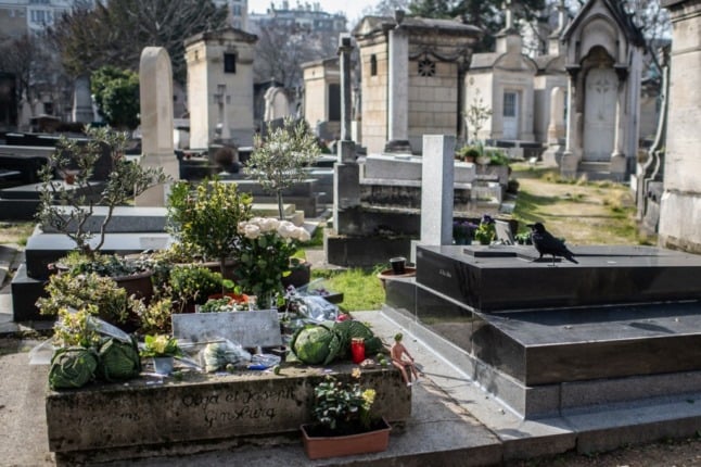 Graves at a cemetery in Paris