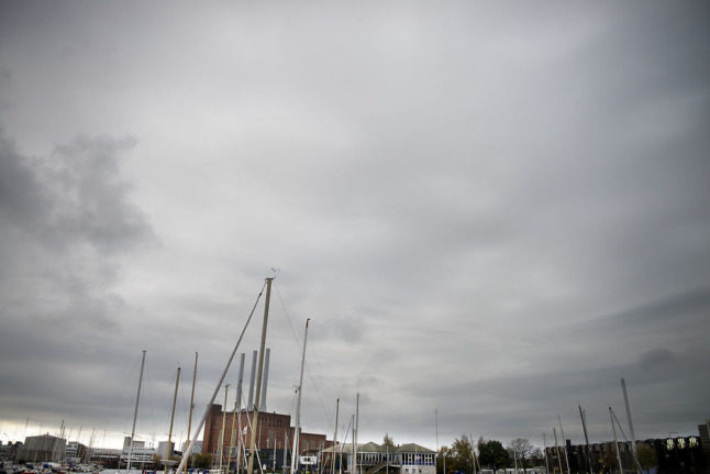 Grey skies over Copenhagen. File photo: Rain is expected on Monday with some areas drier but still grety.