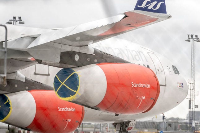 SAS aircraft on the tarmac in Copenhagen in May 2020. The airline is fighting for survival, its CEO said in an interview on October24th. 