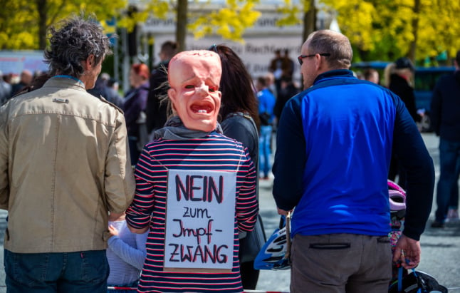 Anti-vax protesters in Schwerin