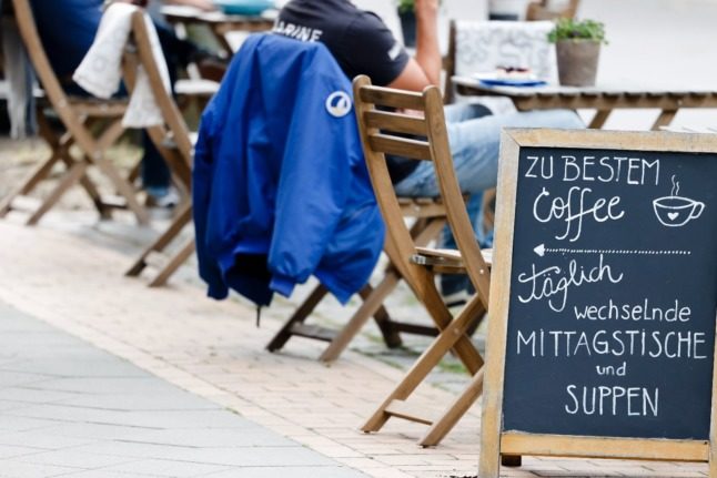 A cafe in Kiel, northern Germany. Many people in the service industry have 'mini jobs'. 