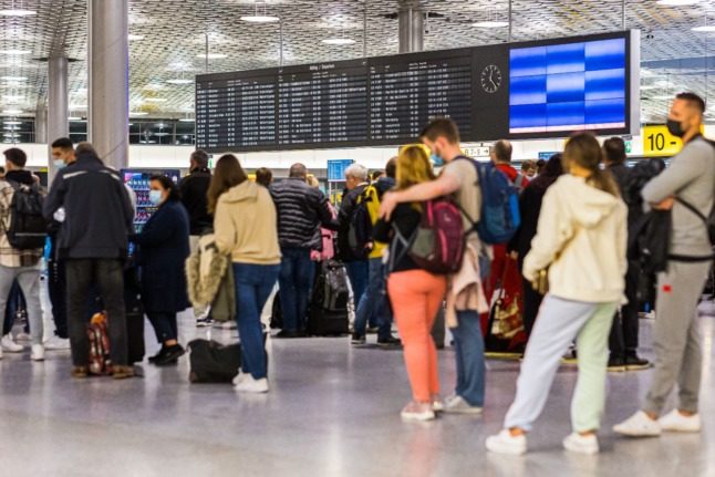 Travellers at Hanover airport on October 2nd. 