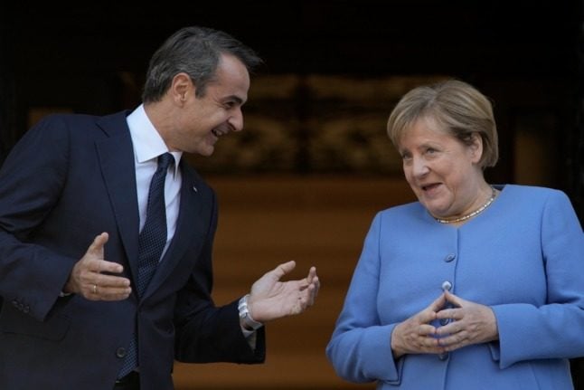 Chancellor Angela Merkel meets her Greek counterpart Kyriakos Mitsotakis on Friday. 
