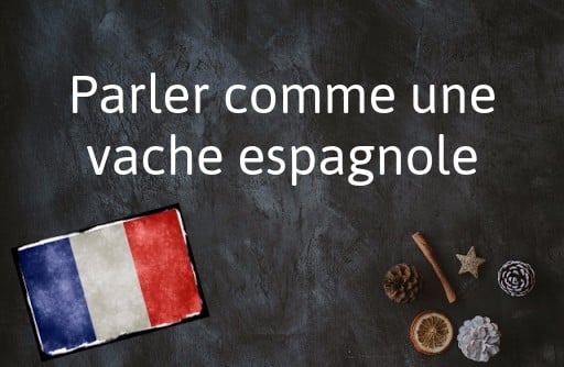 French phrase of the day: Parler comme une vache espagnole