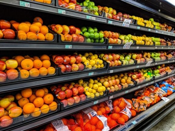 Rising gas prices could make food more expensive, Norwegian firm Yara has said. Pictured is the fruit isle on supermarket shelves. 