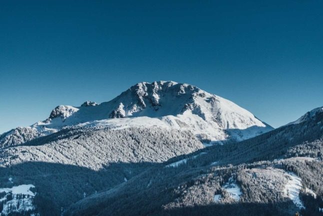 Snow and frost on the Nockspitze in Mutters, Austria.