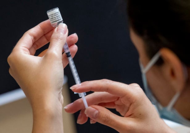 A syringe is filled with Covid-19 vaccine