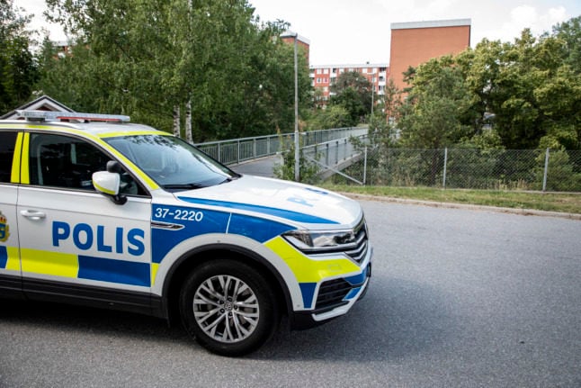 Police in Visättra, Flemingsberg, after a shooting