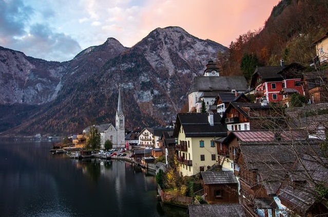 Hallstatt Austria autumn mountains