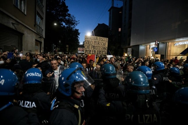 Protests against Italy's health certificate were organised via a Telegram chat where some activists made threats to public figures, say police.