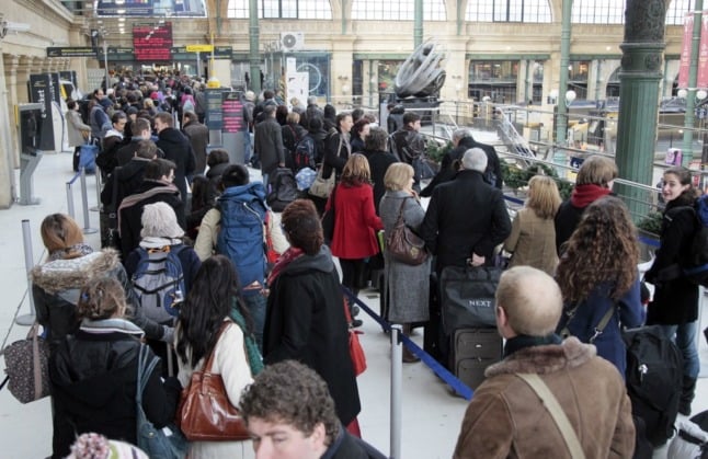 Passengers at Gare du Nord, Paris