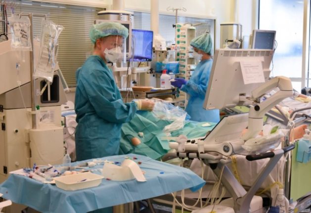 An intensive care station in Leipzig on November 8th.