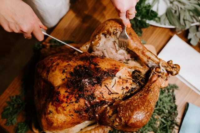 A traditional roast turkey