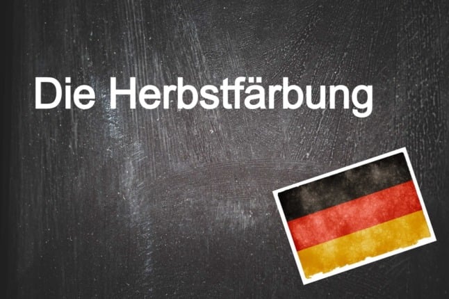 Chalkboard depicting German word of the day