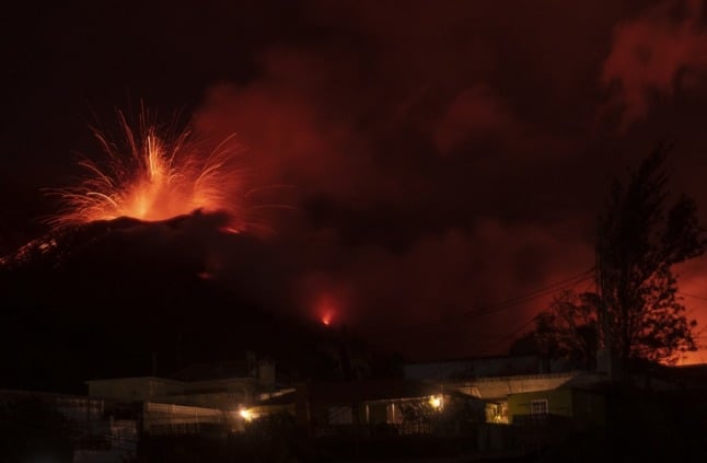 The Cumbre Vieja volcano in La Palma spews lava on the Canary island of La Palma