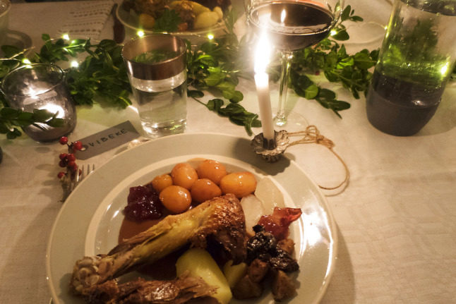 A Danish dining table on Christmas Eve.