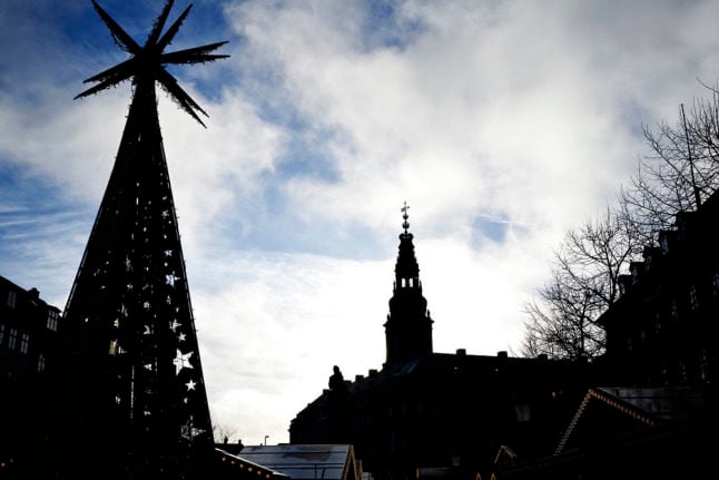 A Christmas decoration near the Danish parliament on December 14th.