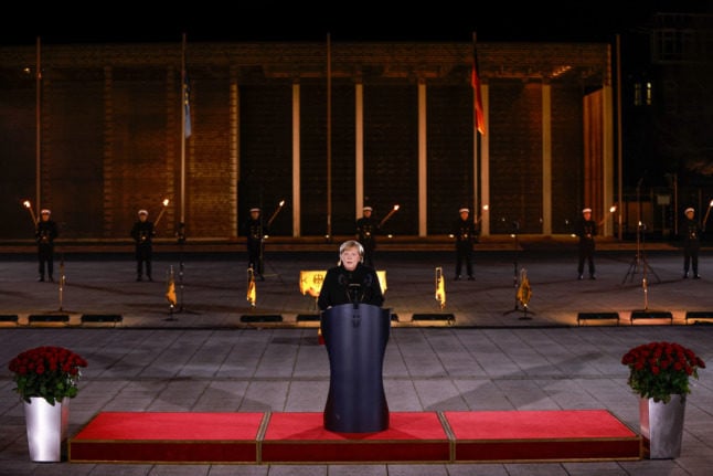 Angela Merkel at the Großer Zapfenstreich