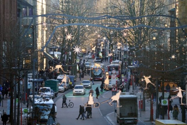 Christmas decorations in Hamburg.