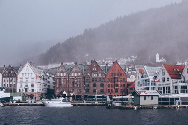 Pictured is Bergen's world famous harbour. 