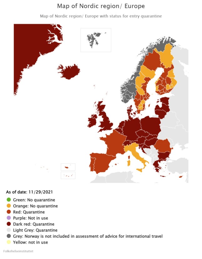 What travellers need to know about Norway’s colourcoded quarantine