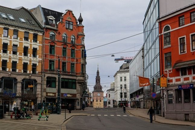 A shopping street in Oslo