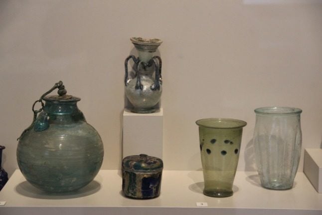 Roman vases at the Altes Museum in Berlin. 