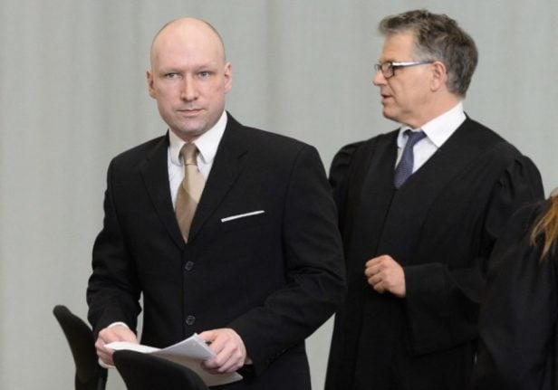 Anders Behring Breivik in court. 