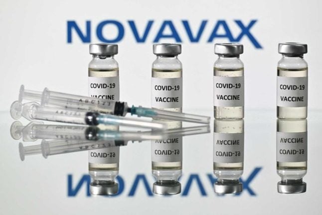 Novavax vaccine vials. Photo: JUSTIN TALLIS / AFP