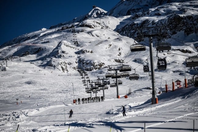 Ski slopes in the French Alps