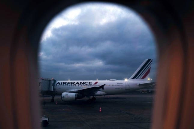 An Air France plane stationed in Orly airport. 