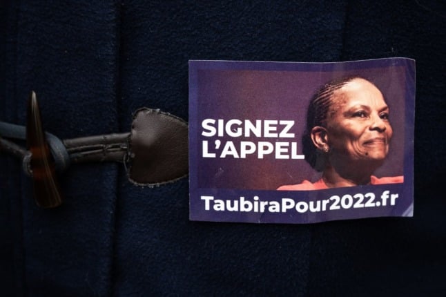 A sticker of French left-wing candidate to the 