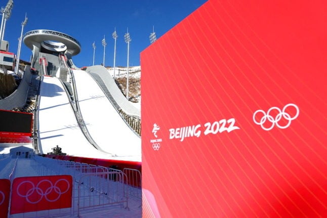 The National Ski Jumping Centre in Beijing, a competition venue for the Beijing 2022 Winter Olympics. Denmark will not be sending official representation to the games due to human rights concerns.