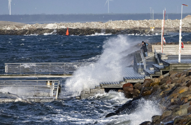 Windy weather in Swedish city Malmö on Thursday. Denmark could see hurricane strength winds this weekend.