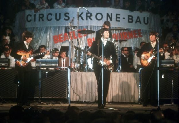 The Beatles perform in Munich in 1966. 