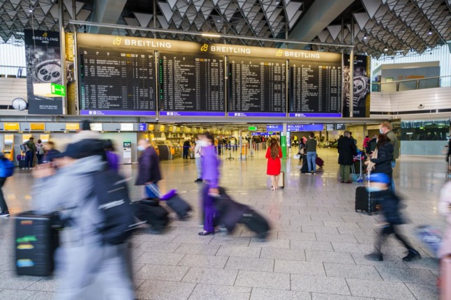 Travellers in Frankfurt airport on December 29th. 