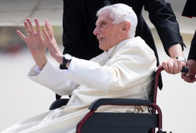 Former Pope Benedict in Munich in 2020. 