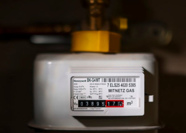 A gas meter in a German household