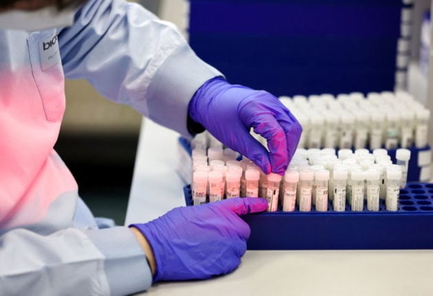 A laboratory worker prepares samples for PCR tests