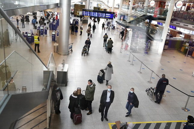 Passengers at Copenhagen Airport on February 14th 2022