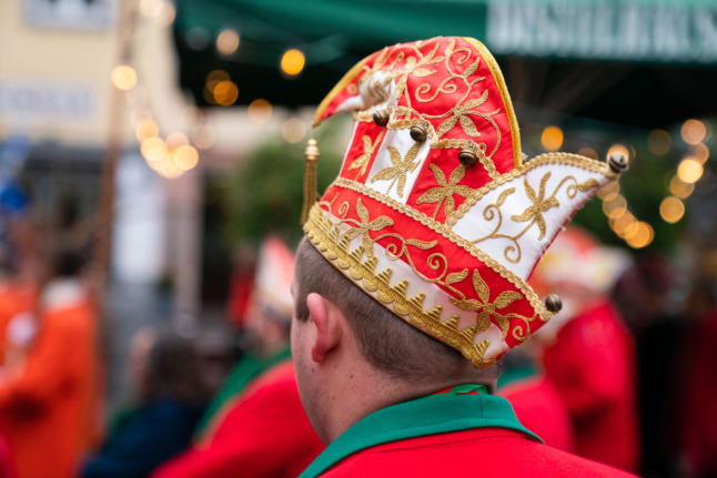 A reveller celebrating Fasching in Würzburg, Bavaria on November 11th. 