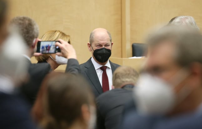 Chancellor Olaf Scholz in the Bundesrat on Friday