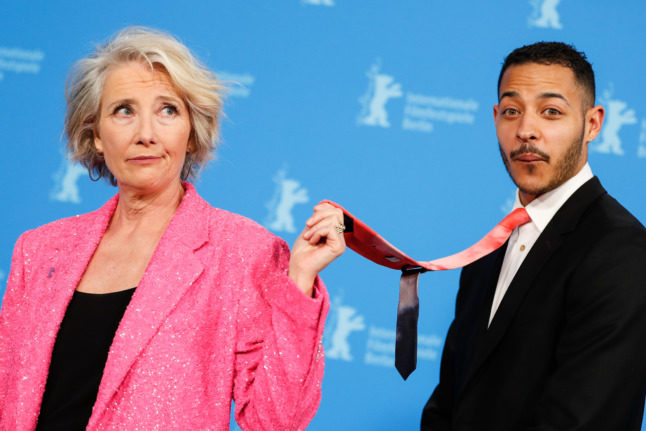 Emma Thompson and Daryl McCormack during a Berlinale photo call.