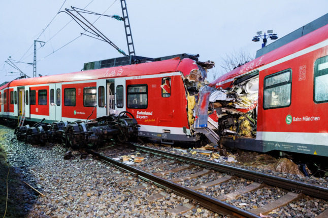 The scene near Ebenhausen-Schäftlarn station, in the Munich district, on Tuesday morning